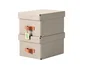 Leitz Caja Almacenaje Cartón Pequeña Asa Piel Beige 7L Pack 2 Unidades