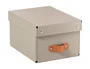 Leitz Caja Almacenaje Cartón Pequeña Asa Piel Beige 7L Pack 2 Unidades