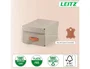 Leitz Caja Almacenaje Cartón Pequeña Asa Piel Beige 7L Pack 2 Unidades
