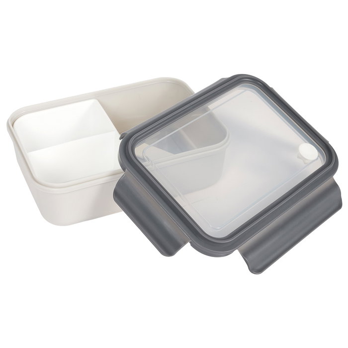 Cook Concept Fiambrera Take Away 3 Compartimentos 1.2L Bicolor con Válvula y Tenedor 2 en 1, Gris/Azul Verdoso, 21x15x7.5 cm Cook Concept Fiambrera Take Away 3 Compartimentos 1.2L Bicolor con Válvula y Tenedor 2 en 1, Gris/Azul Verdoso, 21x15x7.5 cm