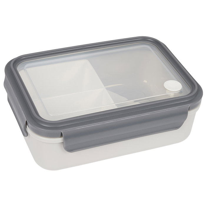 Cook Concept Fiambrera Take Away 3 Compartimentos 1.2L Bicolor con Válvula y Tenedor 2 en 1, Gris/Azul Verdoso, 21x15x7.5 cm Cook Concept Fiambrera Take Away 3 Compartimentos 1.2L Bicolor con Válvula y Tenedor 2 en 1, Gris/Azul Verdoso, 21x15x7.5 cm