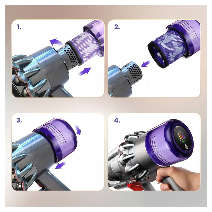 Extralink Juego de 3 filtros para Dyson V11/SV14/SV15/SV16/SV17