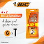 Bic Maquinilla de afeitar 3 sensitive pack 4 + 2 uds