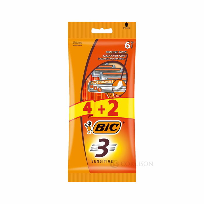 Bic Maquinilla de afeitar 3 sensitive pack 4 + 2 uds
