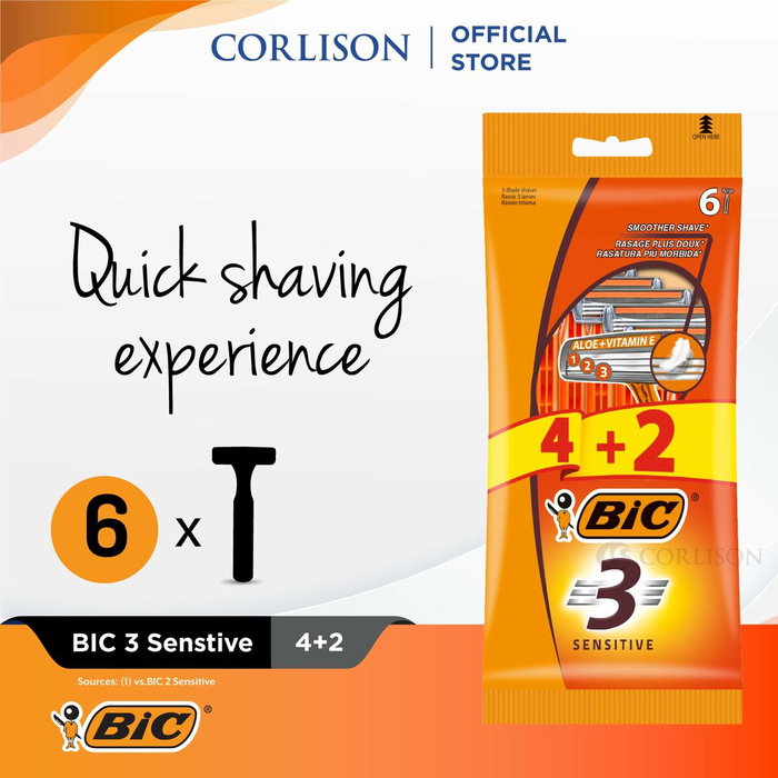 Bic Maquinilla de afeitar 3 sensitive pack 4 + 2 uds