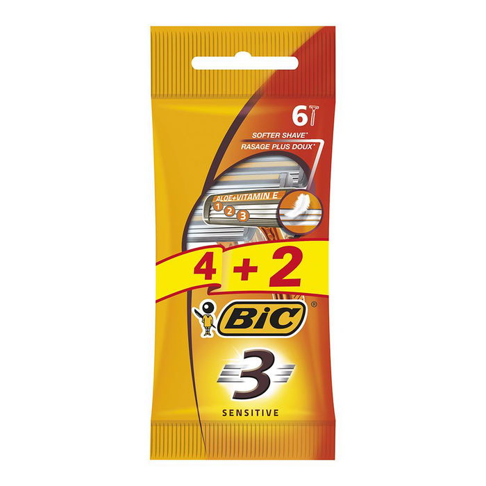 Bic Maquinilla de afeitar 3 sensitive pack 4 + 2 uds Cuchillas de afeitar Bic Maquinilla de afeitar 3 sensitive pack 4 + 2 uds Cuchillas de afeitar