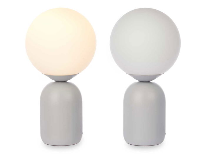 Giftdecor Lámpara Bola Gris Cerámica 15x28.5x15 cm (Set de 4)