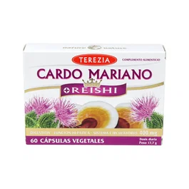 TEREZIA Cardo Mariano + Reishi 60 Cápsulas - Suplemento Alimenticio para Apoyo Hepático y Digestivo