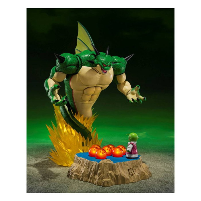 Tamashii Nations SH Figuarts Dragon Ball Z Porunga y Dende - Figura Luminosa con Efectos de Sonido y Luces, Set de Invo