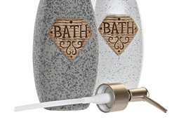 DKD Home Decor Dosificador Gres Gris Oscuro Gris Claro 400 ml 6 x 19 x 8 cm (12 Unidades)