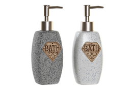 DKD Home Decor Surtido de 2 Dispensadores de Gres 400 ml Gris Oscuro y Gris Claro