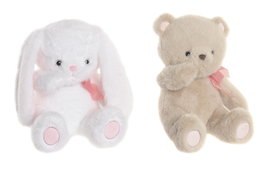 DKD Home Decor Peluche Baby Beige Blanco 29 x 32 x 25 cm (4 Unidades)
