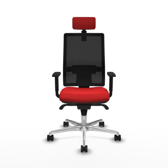 PIQUERAS Y CRESPO Silla de oficina Horna con mecanismo Sincro, Rojo y Negro