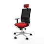 PIQUERAS Y CRESPO Silla de oficina Horna con mecanismo Sincro, Rojo y Negro
