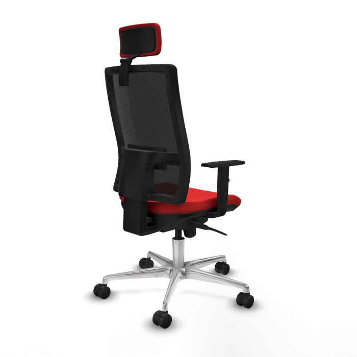 PIQUERAS Y CRESPO Silla de oficina Horna con mecanismo Sincro, Rojo y Negro