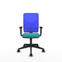 PIQUERAS Y CRESPO Silla de oficina Motilla con mecanismo Sincro, Turquesa y Azul