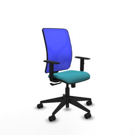 PIQUERAS Y CRESPO Silla de oficina Motilla con mecanismo Sincro, Turquesa y Azul