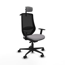 PIQUERAS Y CRESPO Silla de oficina Mardos con mecanismo Sincro/Traslack, Gris y Negro