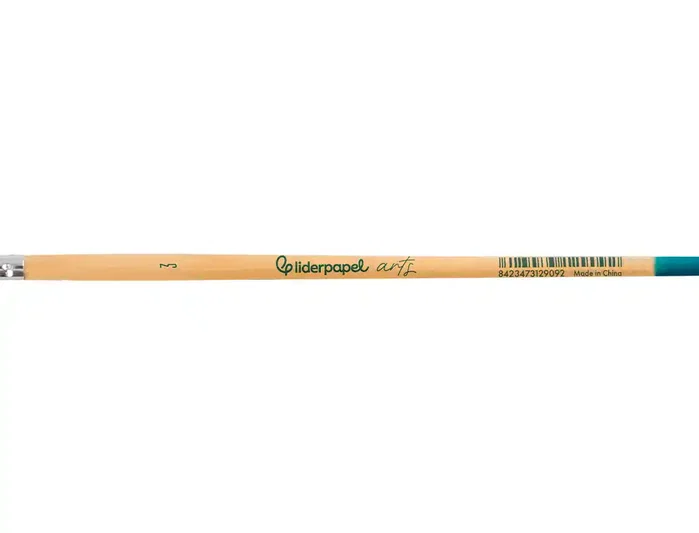 Liderpapel Pincel para Pintura Acrílica y Acuarela Nº 3 Punta Filbert / Lengua de Gato de Pelo Sintético Certificado FSC