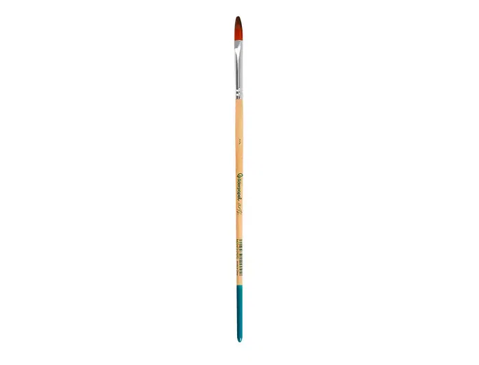 Liderpapel Pincel para Pintura Acrílica y Acuarela Nº 3 Punta Filbert / Lengua de Gato de Pelo Sintético Certificado FSC