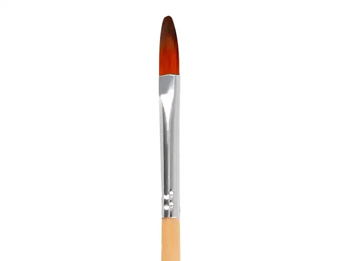 Liderpapel Pincel para Pintura Acrílica y Acuarela Nº 3 Punta Filbert / Lengua de Gato de Pelo Sintético Certificado FSC
