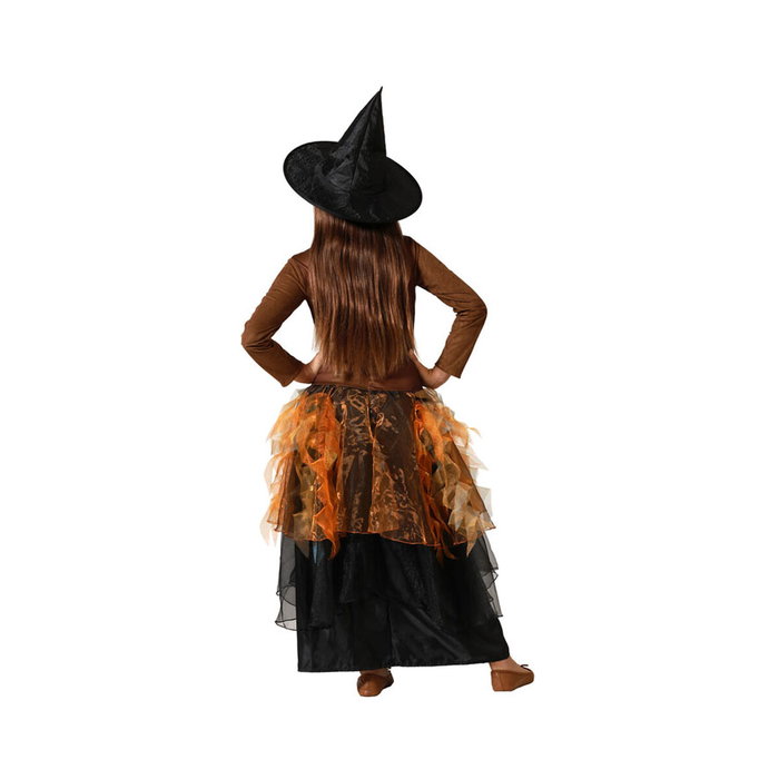 Disfraz de Bruja Infantil con Falda Naranja y Sombrero - Marrón - Talles 5-6 Años Disfraz de Bruja Infantil con Falda Naranja y Sombrero - Marrón - Talles 5-6 Años