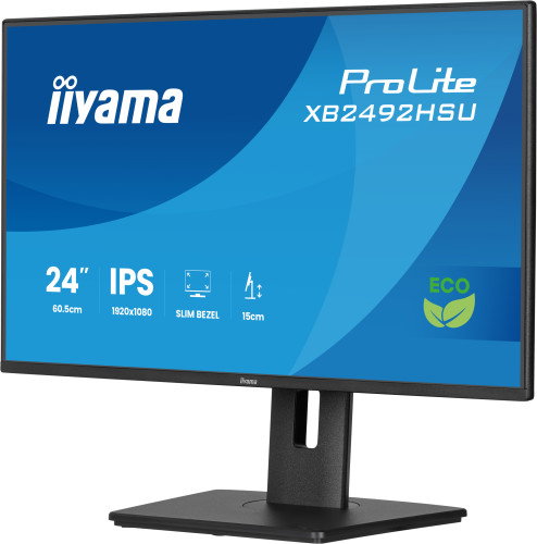 Iiyama XB2492HSU-B1 Monitor 24" Quad HD 1080 x 1920 Pixeles LED 3 ms Negro