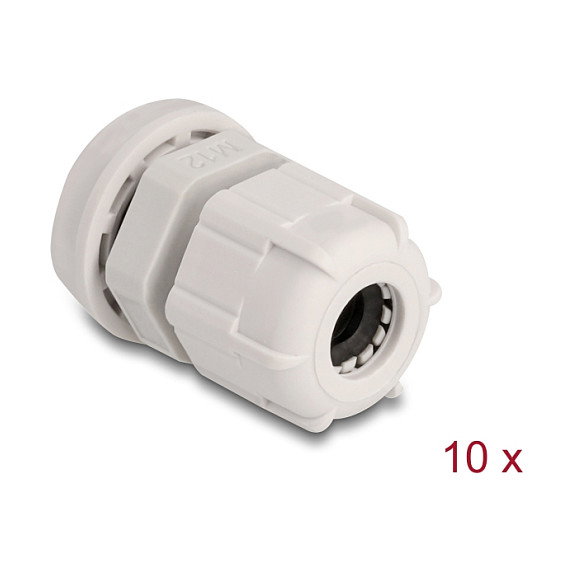 DeLOCK Prensa cables M12 gris, pack de 10 unidades