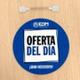 EDM Señalización Promocional Wobbler Circular Ø10 cm para Oferta del Día - Fondo Azul Marino
