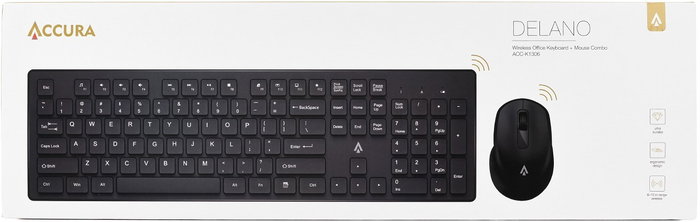 Accura Delano ACC-K1306 Kit de Teclado y Ratón Inalámbricos QWERTY Polaco 2.4GHz USB