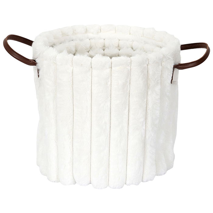 Home Deco Factory Juego de 3 Cestas Efecto Pelo Colección Cocooning Poliester