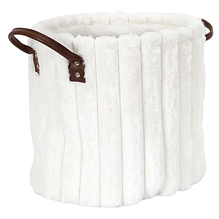 Home Deco Factory Juego de 3 Cestas Efecto Pelo Colección Cocooning Poliester