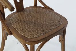 DKD Home Decor Silla Horeca Rustic fuyang Horeca cottage Olmo Ratan Marron 56 x 50 x 76 cm (2 Unidades)