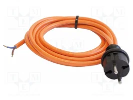 AS SCHWABE Cable de alimentación H05BQ-F 2x1mm2 naranja 3m