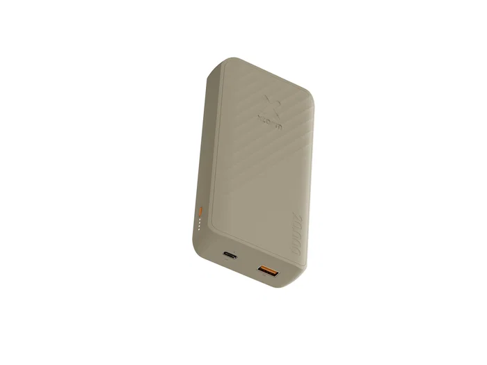 Xtorm XG2202 Power Bank Batería Externa 20000 mAh con Carga Rápida 15W, 2 Puertos (USB-A y USB-C), Color Beige, Para Smartphones, Auriculares