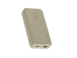 Xtorm XG2202 Power Bank Batería Externa 20000 mAh con Carga Rápida 15W, 2 Puertos (USB-A y USB-C), Color Beige, Para Smartphones, Auriculares