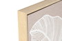 DKD Home Decor Cuadro Lienzo Hojas 3D Set de 2 unidades Beige y Blanco