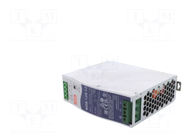 MEAN WELL WDR-120-12 Alimentador de impulso para carril DIN 120W 12VDC 10A