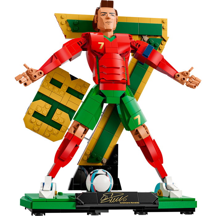 LEGO 43016 Cristiano Ronaldo Set de Figura de Coleccionista CR7 - Leyendas del Fútbol con Autógrafo y Dos Poses (Siuuu / Chilena)