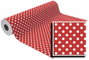 BASIKA Papel de Regalo en Bobina Lunares Rojos y Blancos 62 cm x 85 m