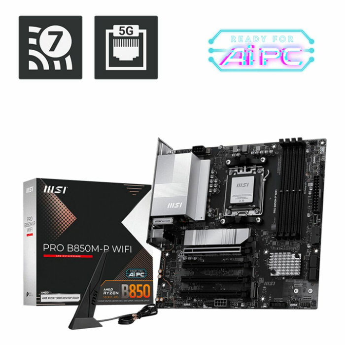 MSI PRO B850M-P WIFI Micro ATX AMD B850 DDR5 MSI PRO B850M-P WIFI Micro ATX AMD B850 DDR5