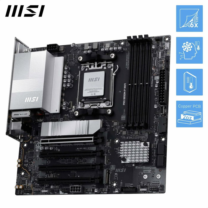MSI PRO B850M-P WIFI Micro ATX AMD B850 DDR5 MSI PRO B850M-P WIFI Micro ATX AMD B850 DDR5