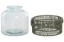 DKD Home Decor Portavelas de Cristal y Nylon Verde