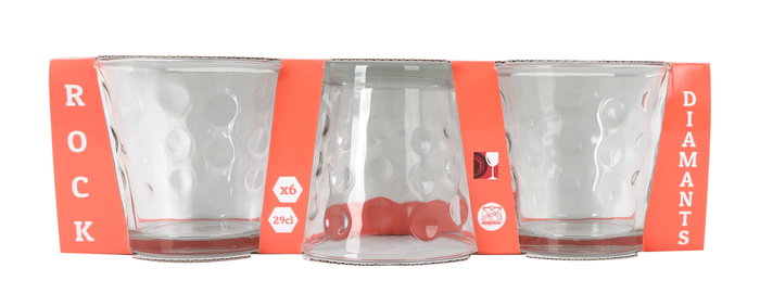 La Mediterranea Set 6 Vasos Rock Diamants 290Cc Cristal