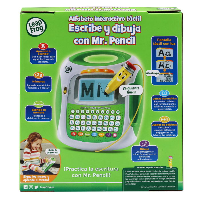 Leap Frog Alfabeto Interactivo Mr Pencil 80-617022 V-Tech Aprende Letras y Números Paso a Paso