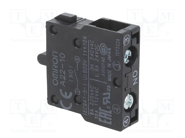 OMRON Bloques de contactos A22-10