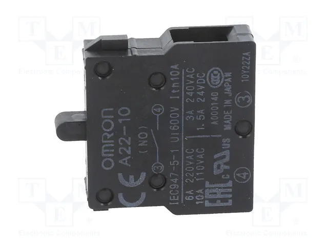 OMRON Bloques de contactos A22-10