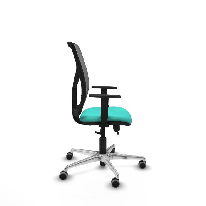 PIQUERAS Y CRESPO Silla de oficina Motilla con mecanismo Sincro/Traslack, Turquesa y Gris