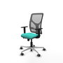 PIQUERAS Y CRESPO Silla de oficina Motilla con mecanismo Sincro/Traslack, Turquesa y Gris