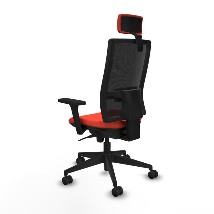 PIQUERAS Y CRESPO Silla de oficina Horna con mecanismo Sincro, Tela Naranja oscuro y Malla Negro PIQUERAS Y CRESPO Silla de oficina Horna con mecanismo Sincro, Tela Naranja oscuro y Malla Negro